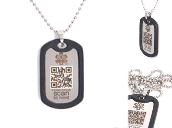 sos dogtag rvs met silencer (111b)